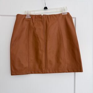 Shinestar Faux Leather Mini Skirt Brown Junior L